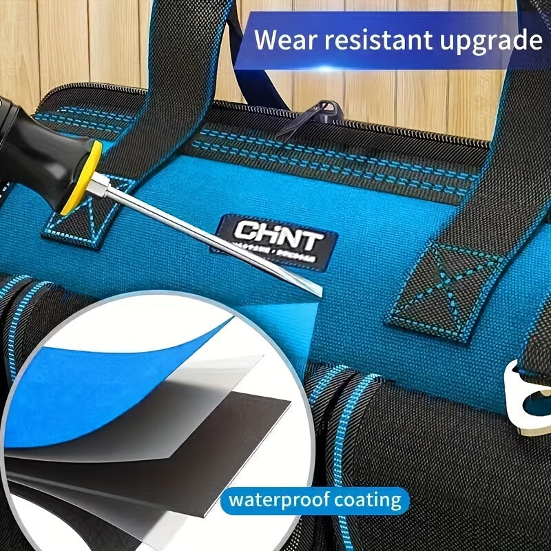 Large Heavy-Duty Canvas Tool Bag for Electricians and HVAC with Shoulder Strap