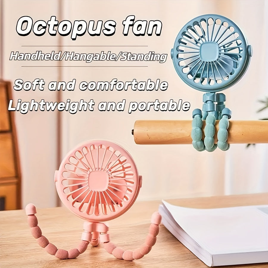 Mini Octopus USB Desktop Fan Foldable Handheld Fan