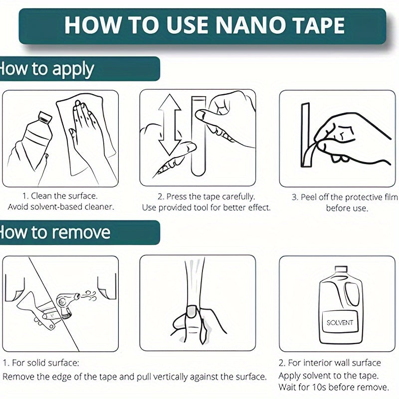 Heavy Duty Waterproof Double-Sided Tape 39 Inch for Home Office Car Outdoor