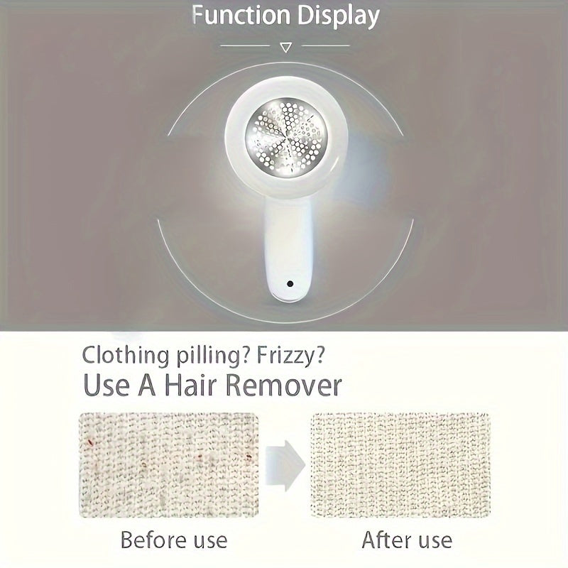 Electric Lint Remover Portable Fabric Care Tool White Pink Rechargeable