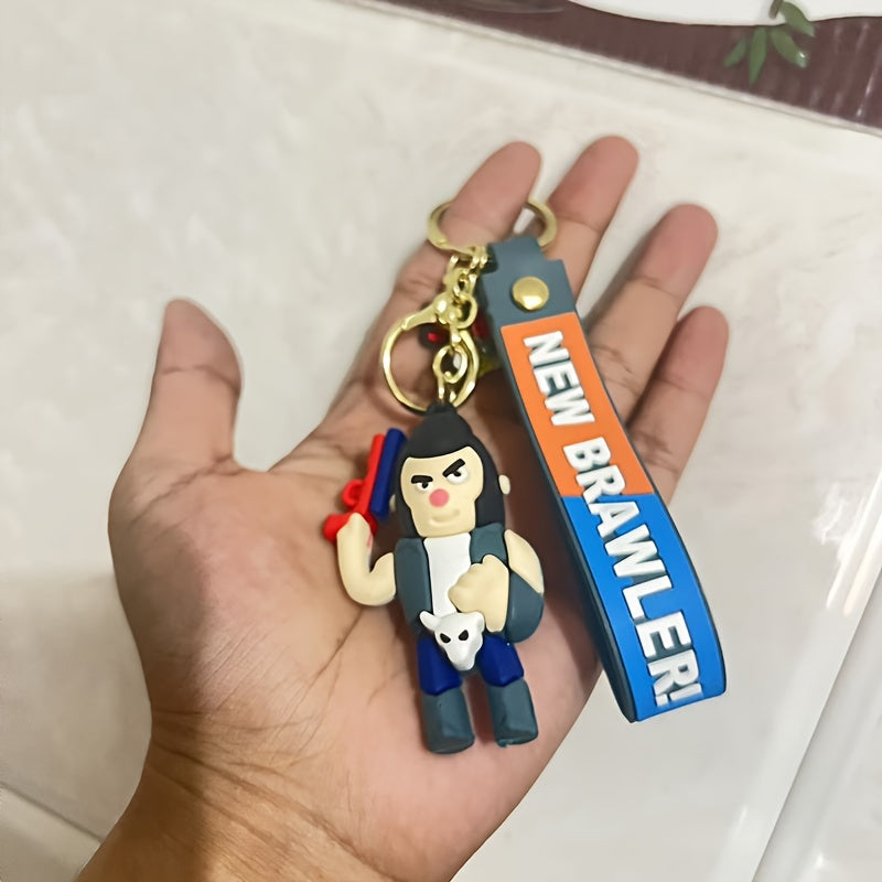 Charming Cartoon Keychain PVC Doll Red Non-Metal Cute Bag Accessory