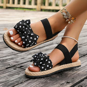 Women's White Open-Toe Sandals Cushioned Insole Non-Slip Sole