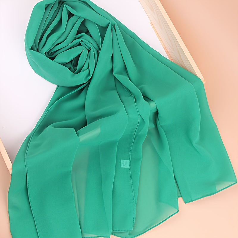 Ayollar uchun toza rangli chiffon hijab sharf, yumshoq, engil va ko‘p maqsadli bosh yopishqoq