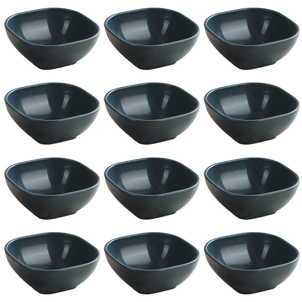 Set of 6 Square Dessert Bowls 9.65cm Polypropylene Condiment Side Dish Storage