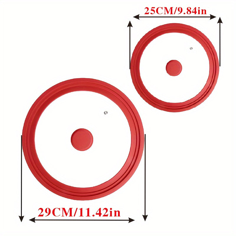 20-28cm qovurilgan panlar uchun silikondan qoplangan universal temperli shisha qozon qopqog'i