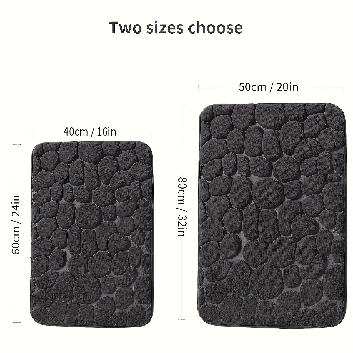 Memory Foam Bath Rug Non-Slip Soft Absorbent Washable for Shower Room