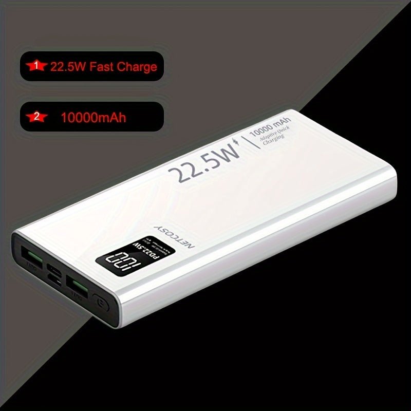 10000mAh Power Bank with 22.5W Fast Charging for iPhone, Samsung, Xiaomi
