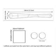 Erkaklar uchun zamonaviy galstuk to'plami, mos keladigan cho'ntak shartlari, manşetli kalitlar va to'quv uchun to'quv soati, to'ylar va biznes uchun