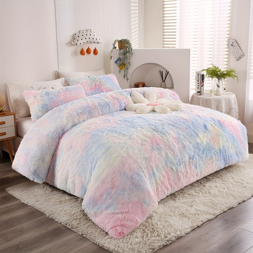 Люкс плюш узун жонли ювошли қопламалар тўплами, зиппер ёпишли, нафас олувчи полиэстер, бир рангли, барча мавсумлар учун