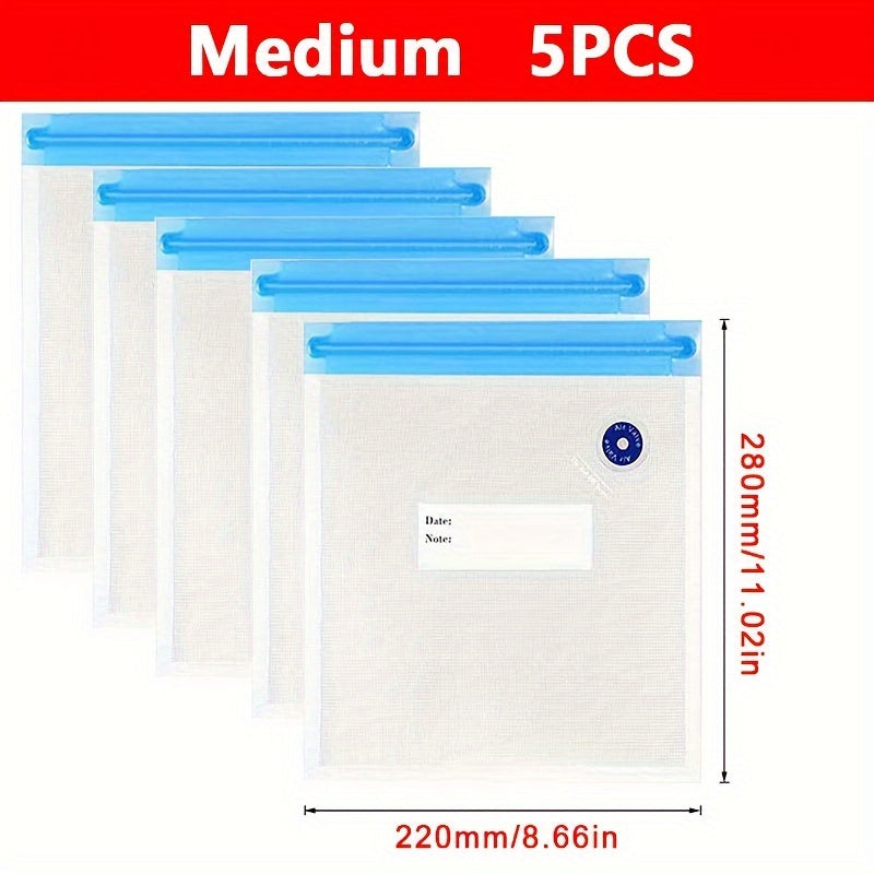 Reusable Food Vacuum Storage Bags Set in Various Sizes for Fresh Food Preservation