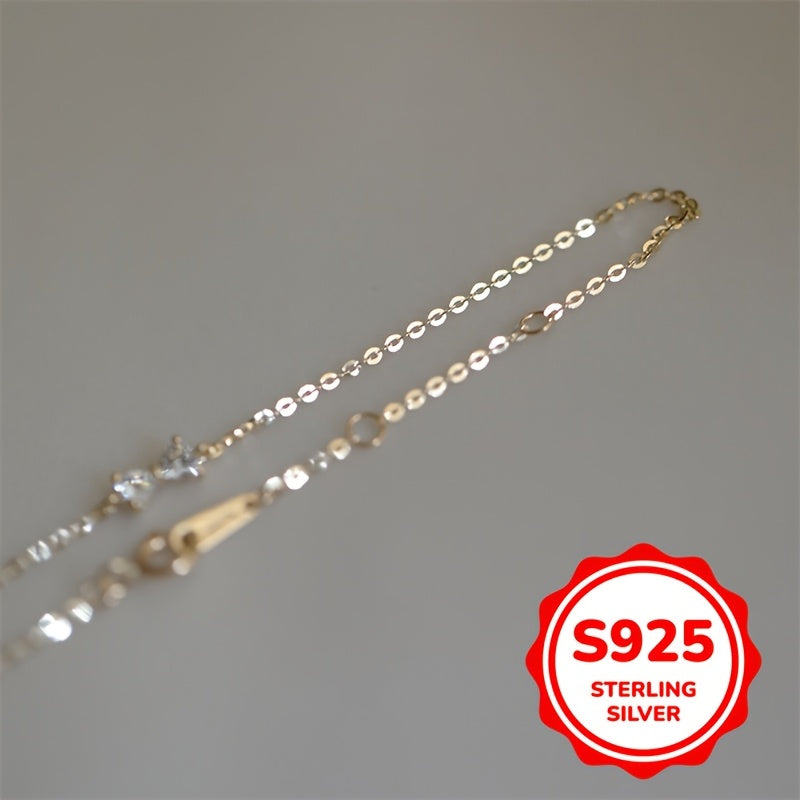 Pulsera de plata 1.5g S925 con diseño de mariposa brillo dorado regalo de San Valentín para novia