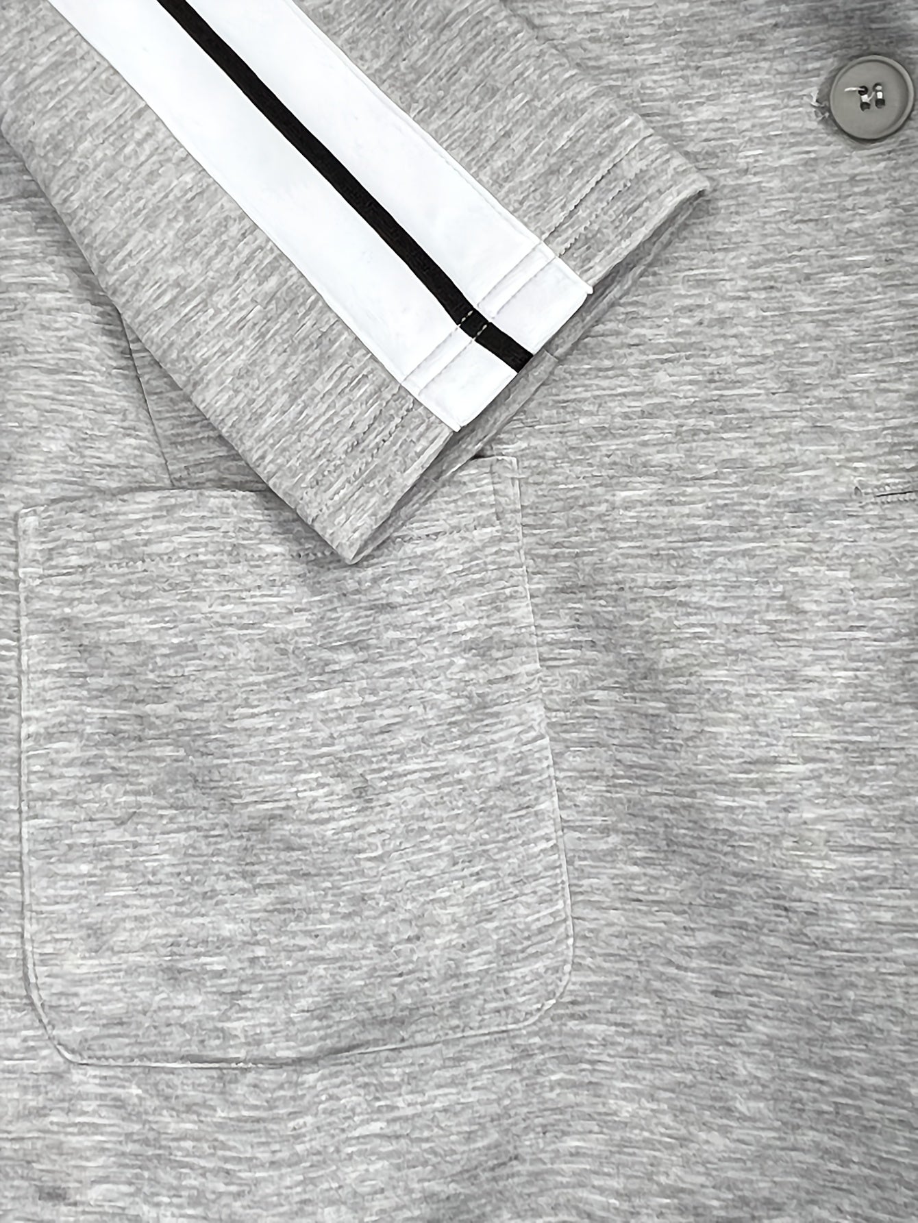 Women's Fall Winter Polyester Knit Suit with Lapel Blazer and Side Stripe Pants