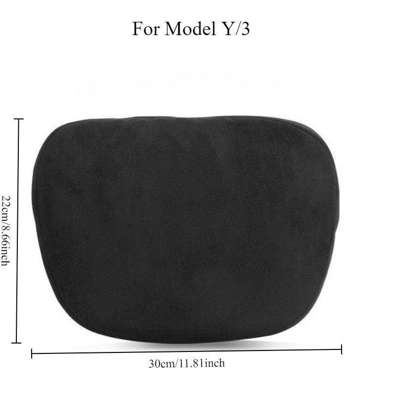 2pcs Car Headrest Neck Pillow Cushions for Tesla Model Y/3 Biological Fleece