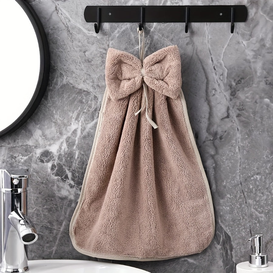 3-Piece Kitchen Towel Set Absorbent Quick-Drying Bowknot Skirt Pattern Household Cleaning