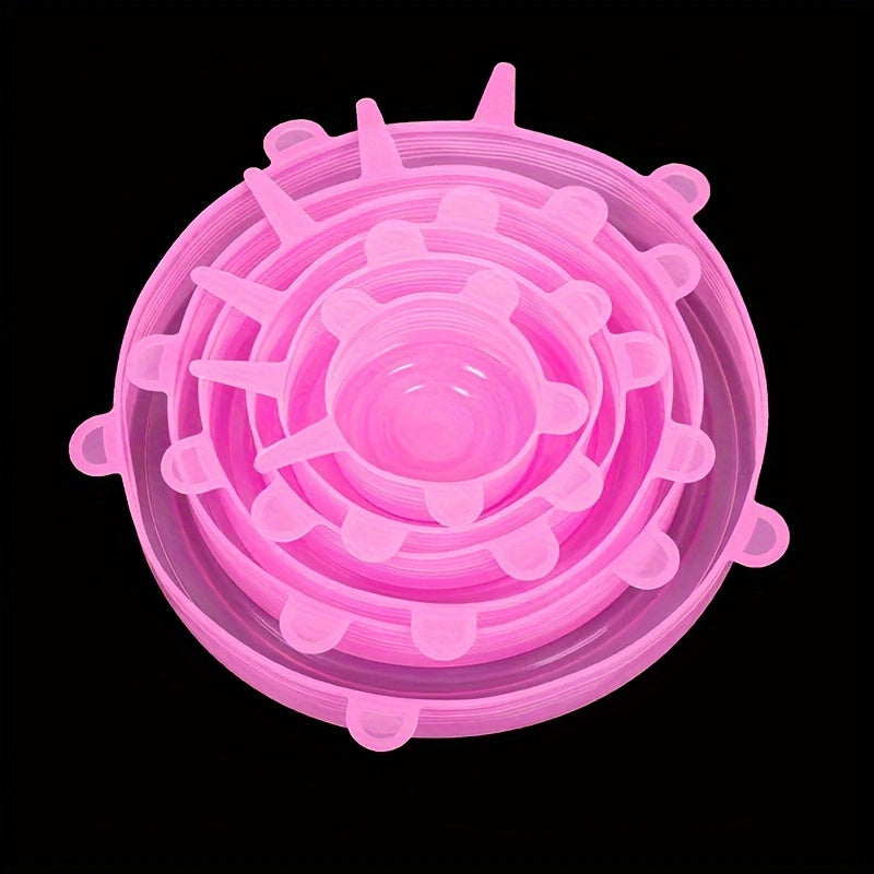 Juego de 6 o 12 tapas de silicona reutilizables en forma de sonrisa para almacenamiento