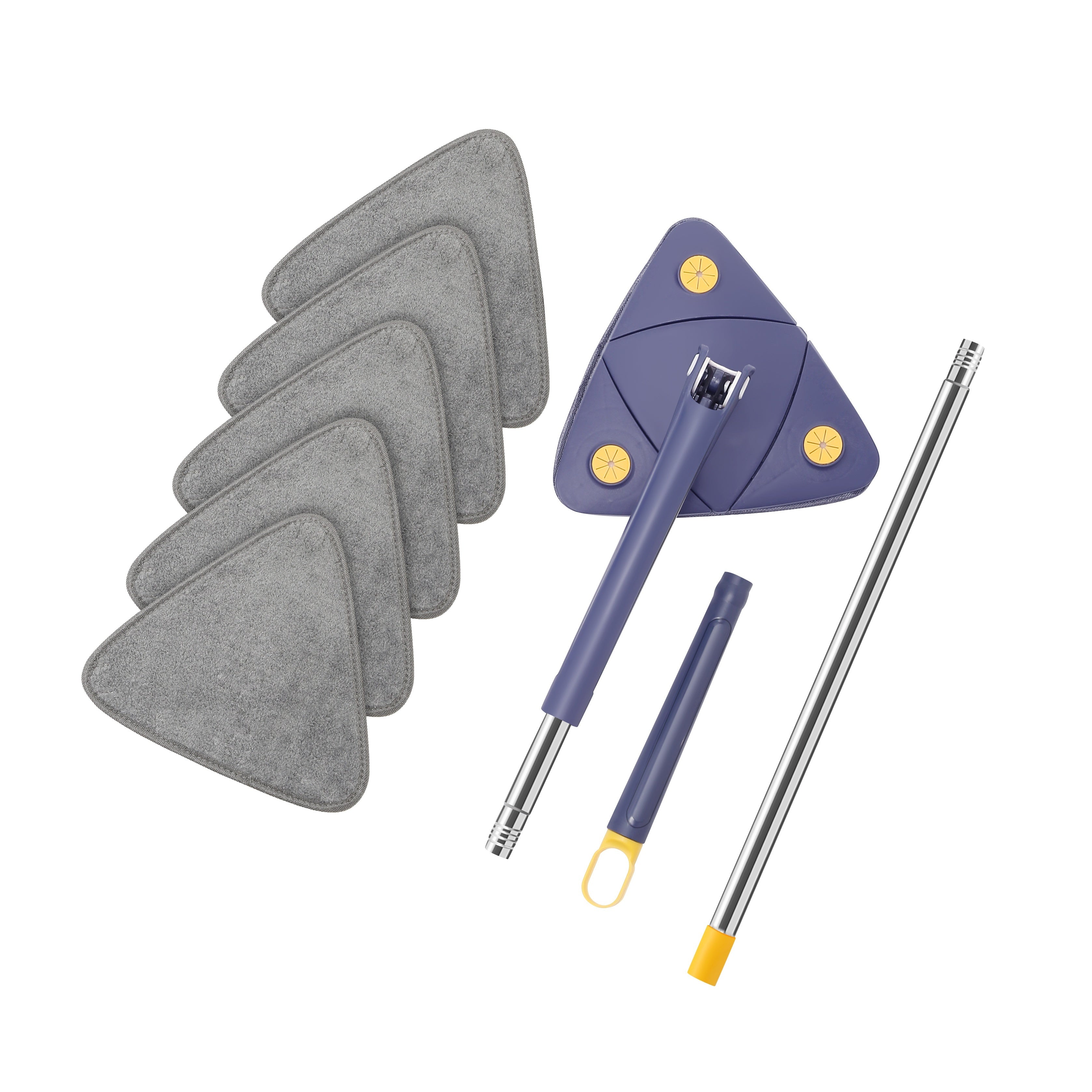 [Топ выбор] Треугольная швабра с 360° вращением, настраиваемая длина для эффективной уборки на любых поверхностях - идеально подходит для домашнего использования в спальнях, ванных комнатах, кухнях, гостиных и на полах.