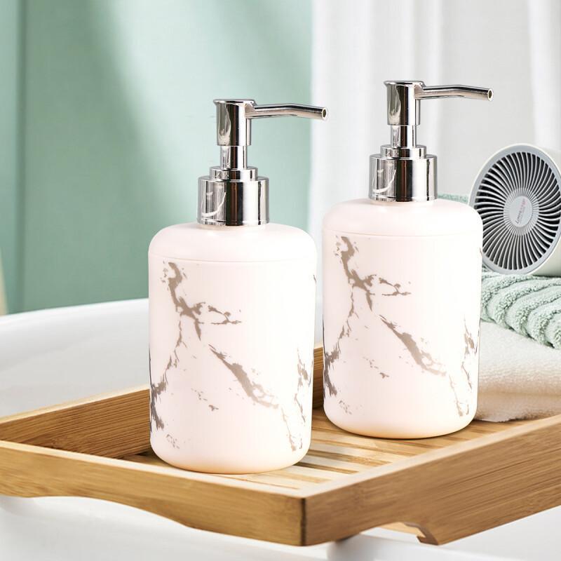 Marble Textured Soap Dispenser 1/2 Gallon Reusable Bathroom Kitchen
