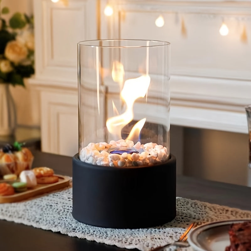 Portable Stainless Steel Metal Tabletop Fireplace Indoor Outdoor Vent-Free Heating Stove