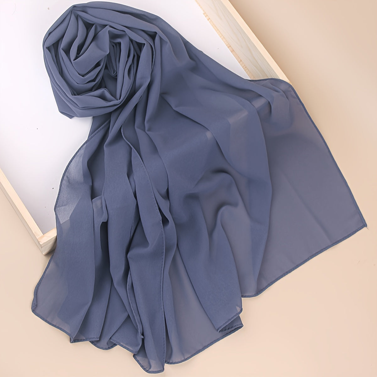 Ayollar uchun marvaridli hashamatli toʻliq rangli chiffon hijab turban sharf