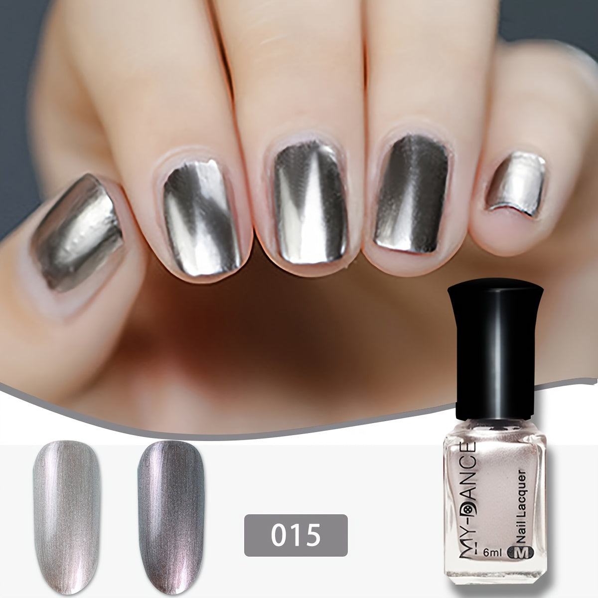 Metallic Shine Mirror Nail Polish for Women Long-Lasting Hypoallergenic Fast-Drying