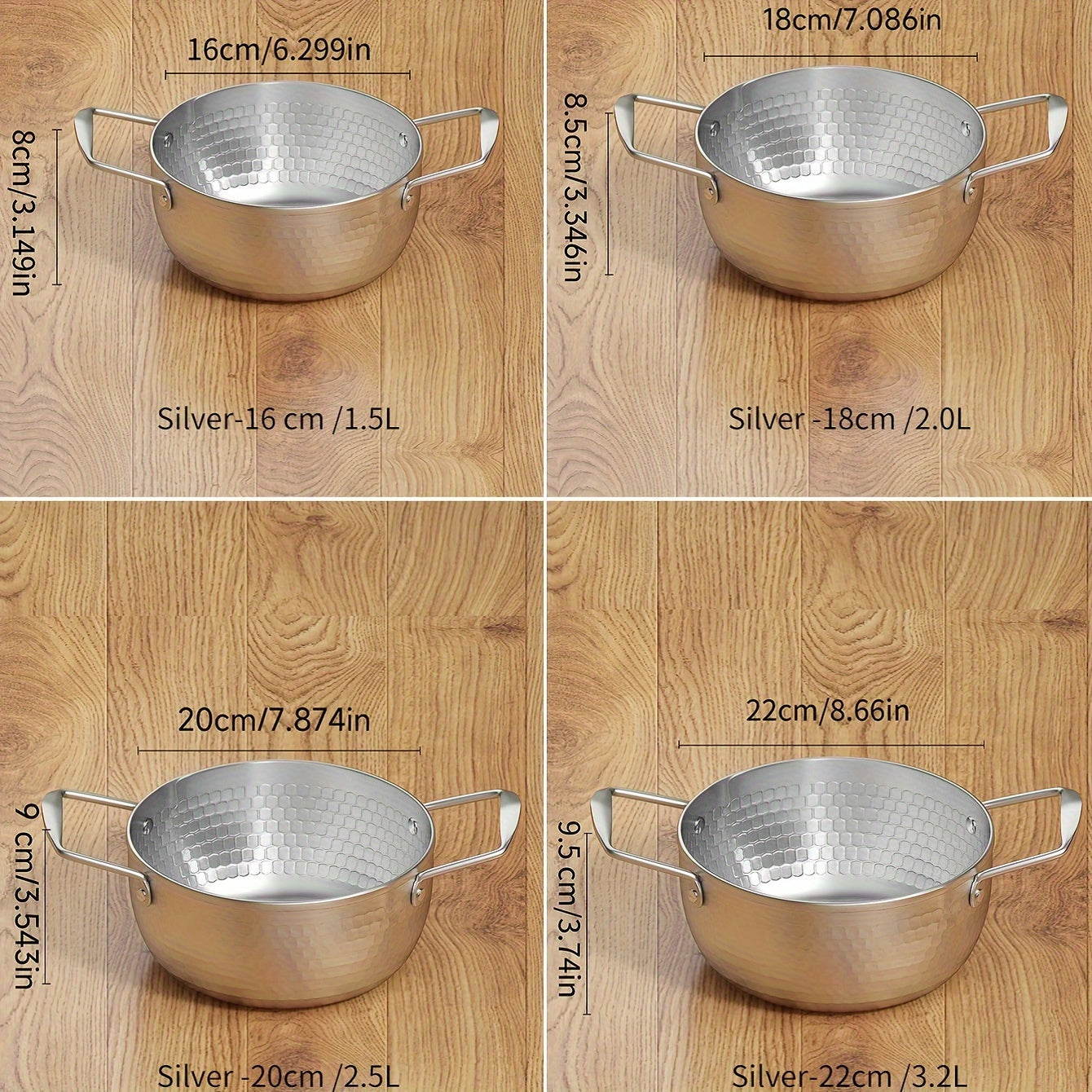 Stainless Steel Soup Pot with Handles for Cooking and Boiling in Silver