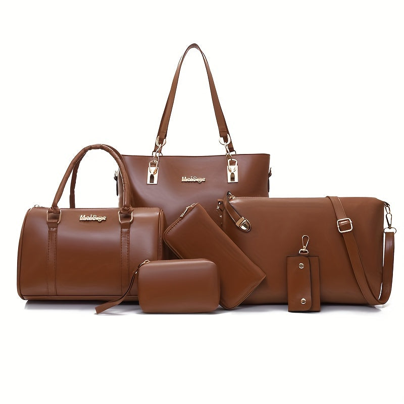 PU Ayollar uchun Ona va Bola Sumkasi Olti Qismli To'plami Katta Hajmli