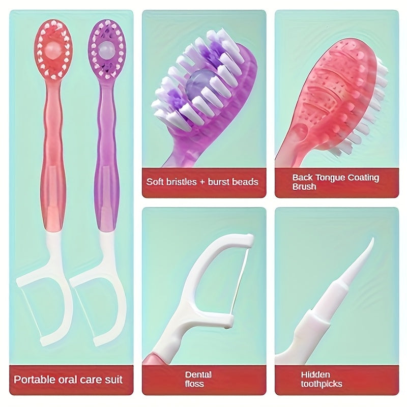 Disposable Mini Toothbrush Stick Pack With Toothpaste, Floss and Picks
