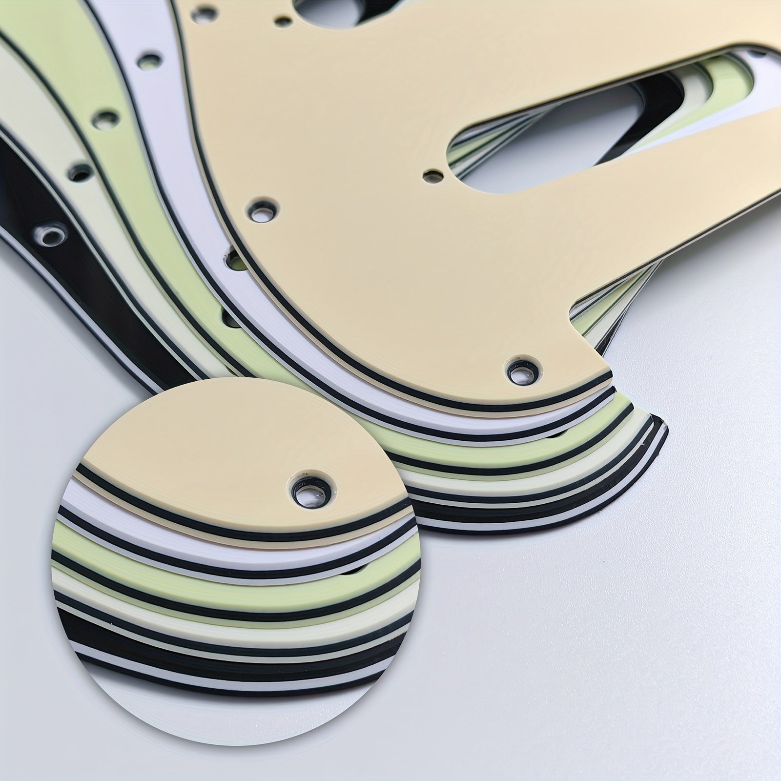 Electric Guitar Single Pickup Guard with Aluminum Shield and Screws for Standard ST Style SSS Guitars in Multiple Colors