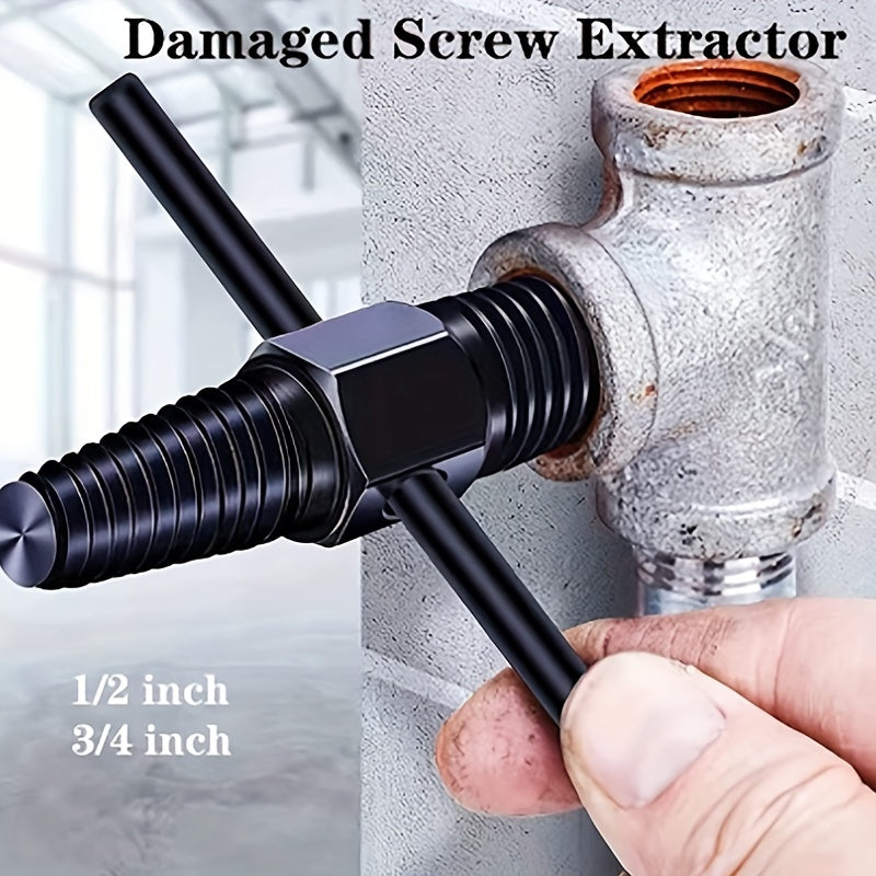 Universal Double-Head Faucet Valve Extractor Tool 1/2 Inch 3/4 Inch Broken Screw Remover