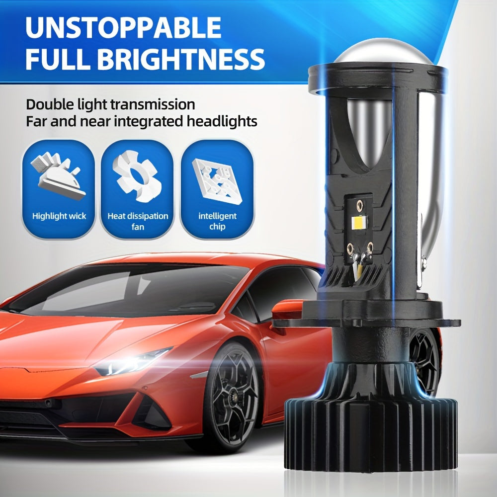 Roadsun 2 шт. H4 LED проекторов 60000LM 200W фары 6500K белый автомобильный свет для левостороннего движения