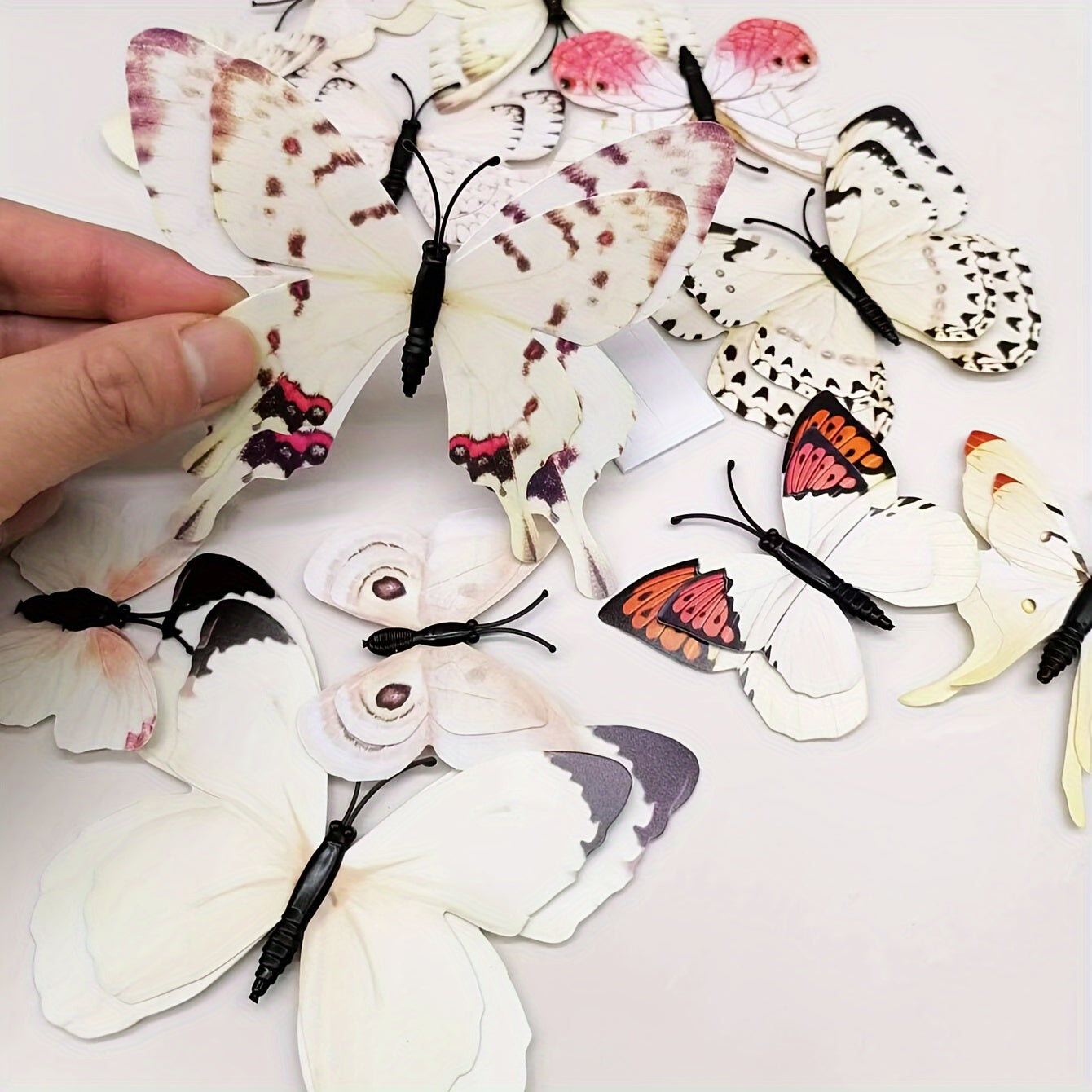 12pcs Blue 3D Butterfly Wall Decals Removable Self-Adhesive Home Decor for Parties Weddings