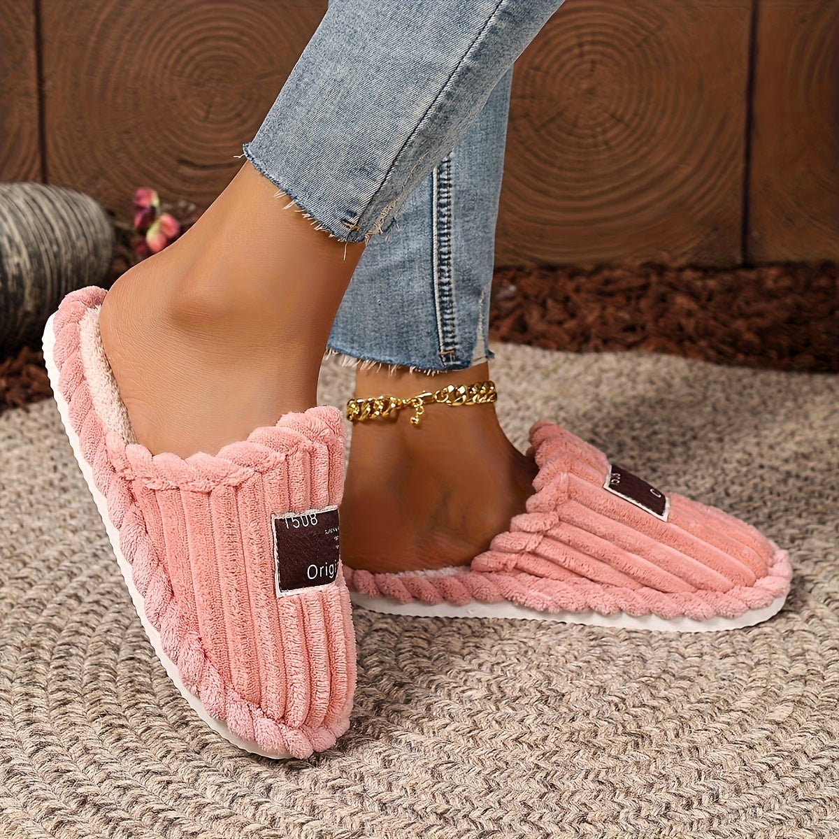 Ladies' Winter Home Slippers Soft Cotton Casual Shoes in 5 Colors