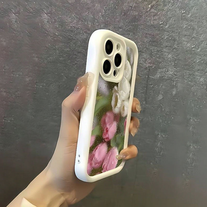 Flower Pattern TPU Phone Case for iPhone Full Protection Fall Resistance