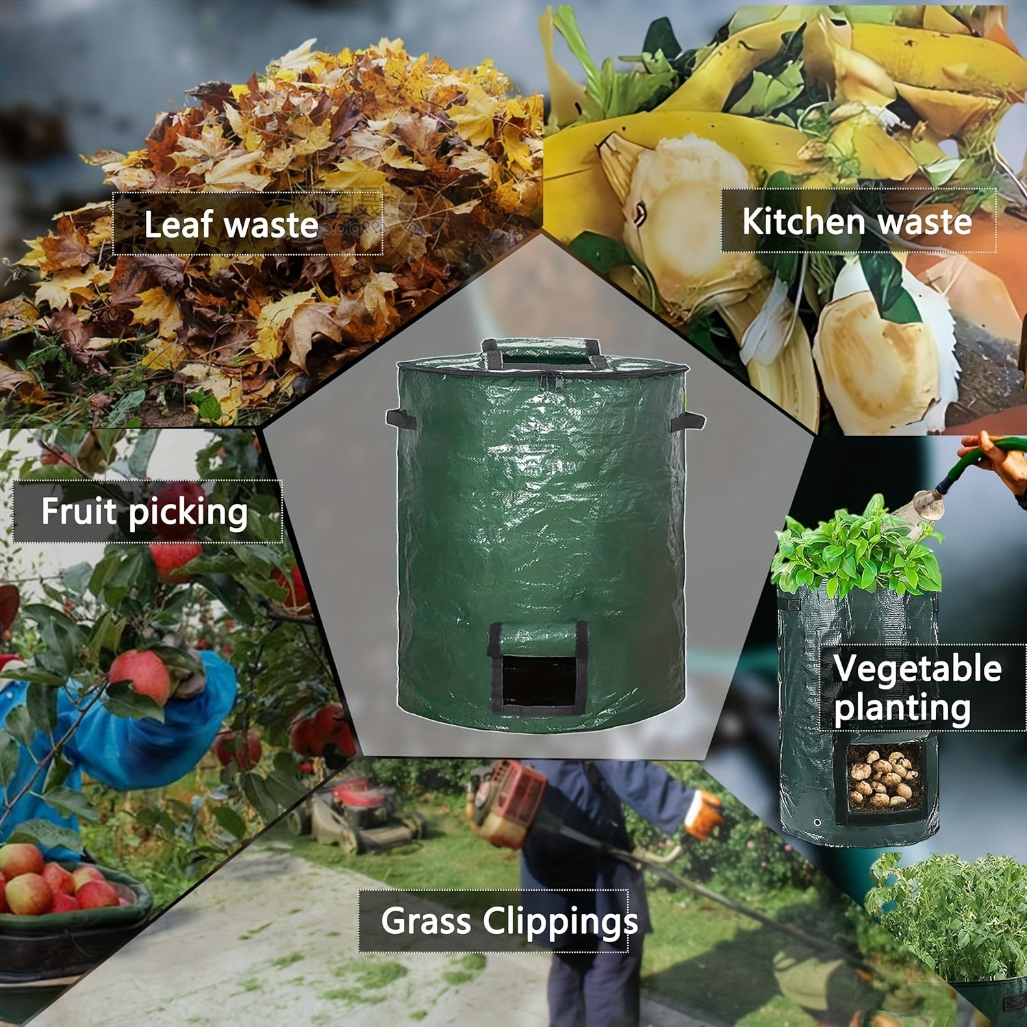 128.7L Outdoor Compost Bin Green Tumbler for Kitchen and Garden Waste