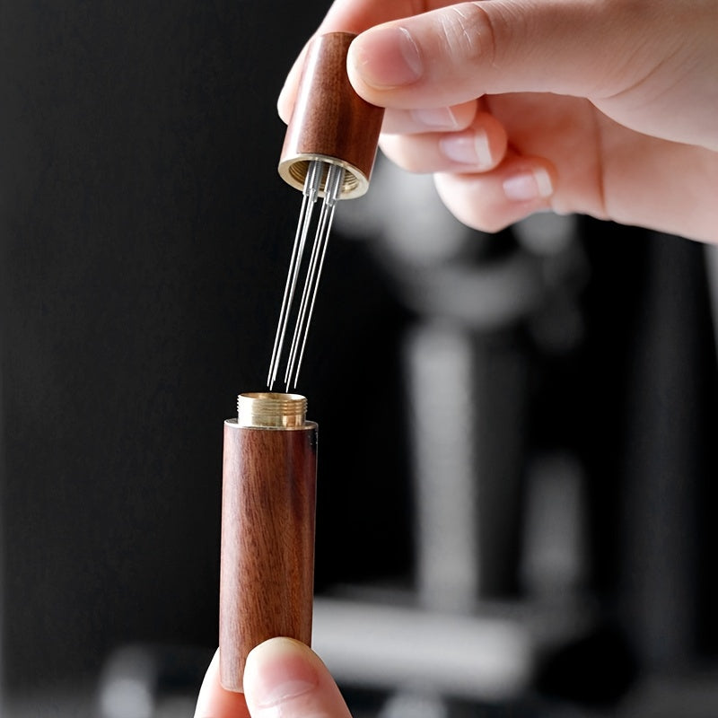 Stainless Steel Coffee Tamper with Wooden Handle Espresso Distributor