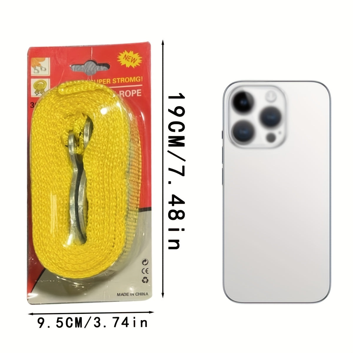 Correa de remolque de nylon de alta resistencia, cuerda de recuperación de 4M, resistencia a la rotura, cuerda de remolque