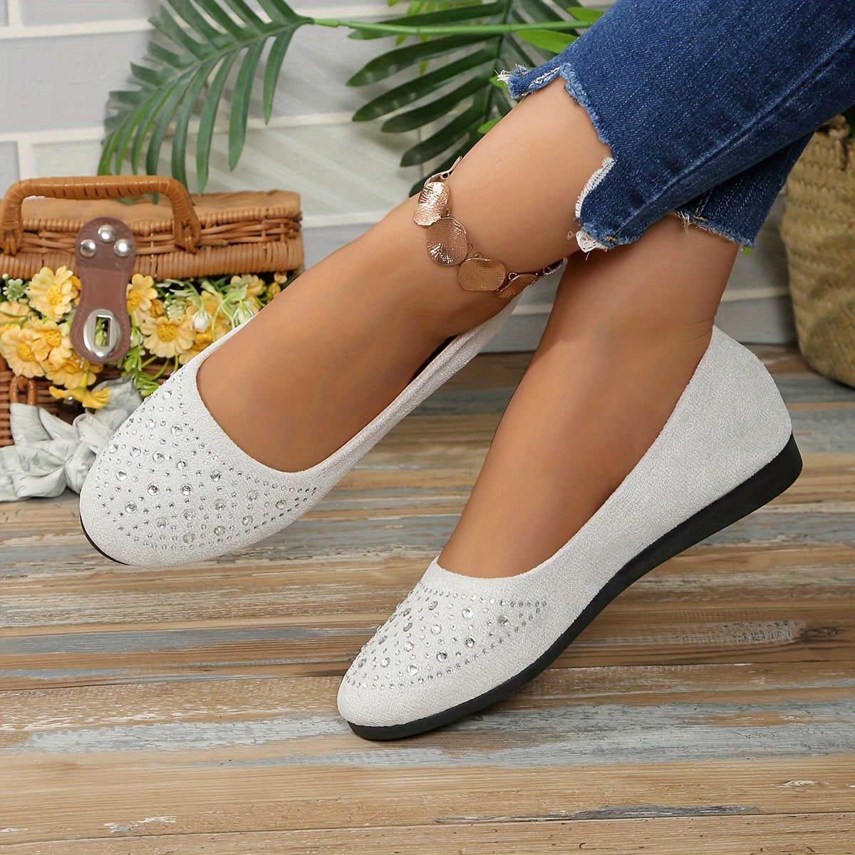 Zapatos planos de mujer de cuero cómodos para uso diario