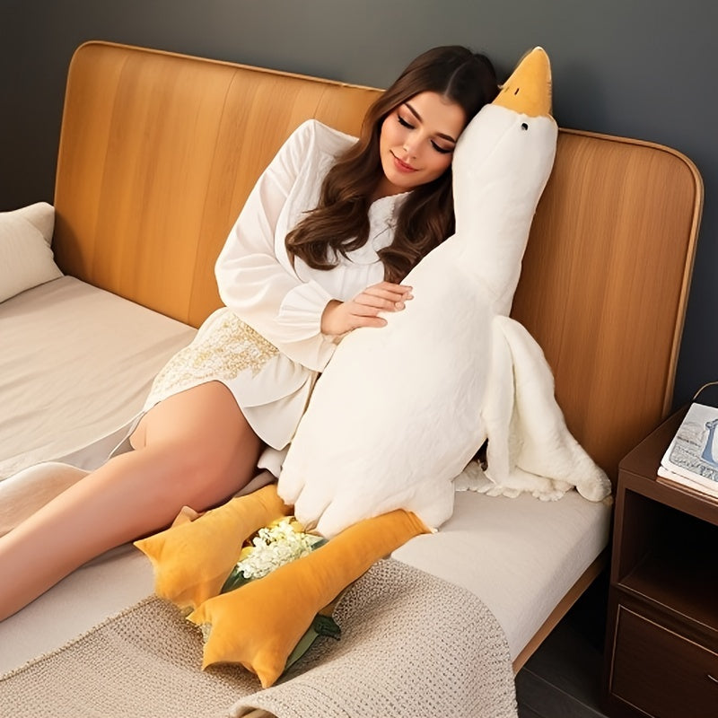 Yumshoq oq g'oz plush yostiq yotoqxona qulayligi yoki divan bezaklari uchun mukammal; qizlar uchun ideal tug'ilgan kun yoki bayram sovg'asi.