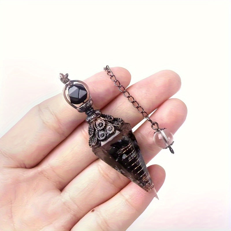 7 Chakra Crystal Stone Pendant with Faceted Life Tree Design for Divination and Wizardry