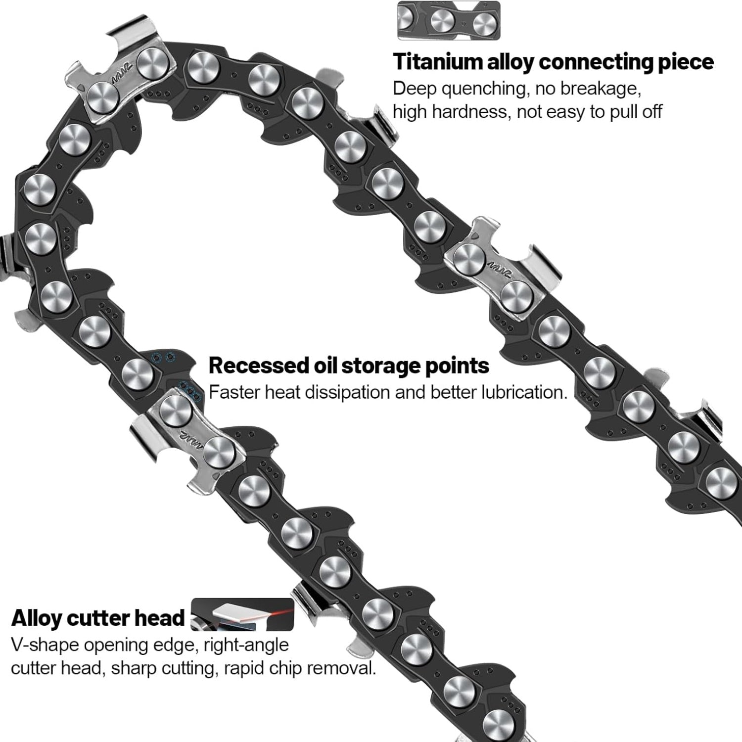 Set of 3 6-Inch Metal Chainsaw Chains for Portable Chainsaw Branch Cutting Gift for Men