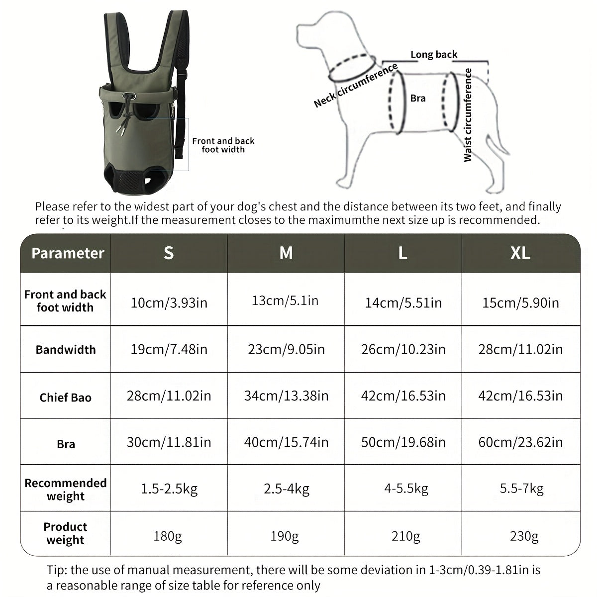 Adjustable Breathable Pet Backpack for Dogs and Cats with Safety Buckle
