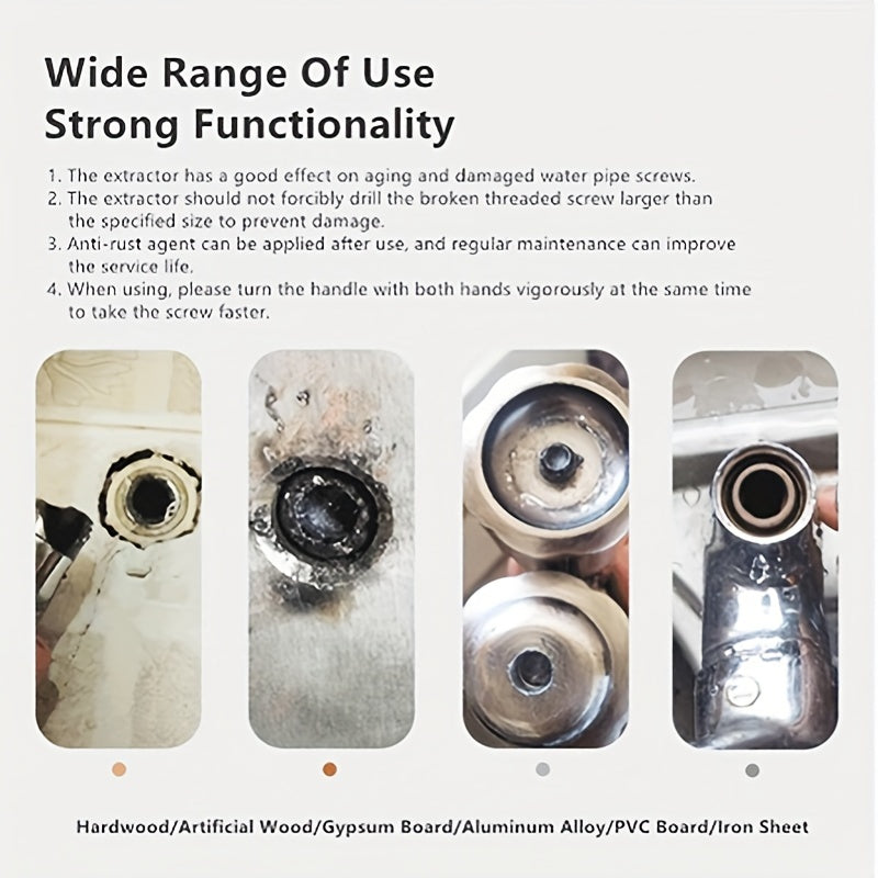 Universal ikki boshli kran kran valfini chiqarish asbobi 1/2 dyuym 3/4 dyuym buzilgan vintni olib tashlash