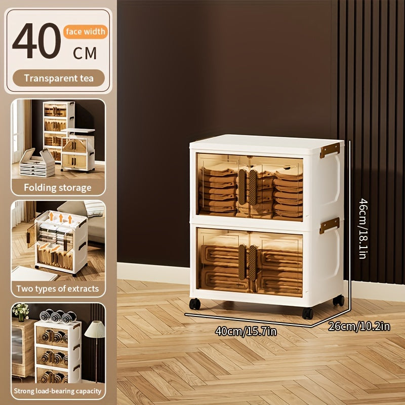 Складные пластиковые контейнеры для хранения на 5 уровней с крышками и колесами для шкафов, ванных комнат, офисов и общежитий.