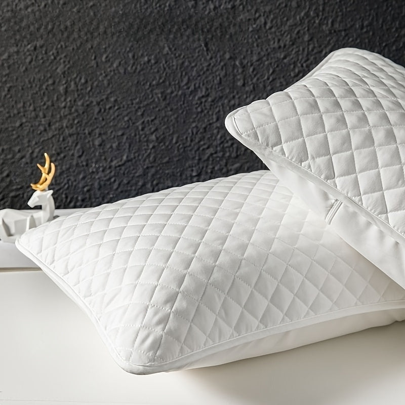 Quilted Microfiber Pillowcase Solid Color Envelope Closure Machine Washable