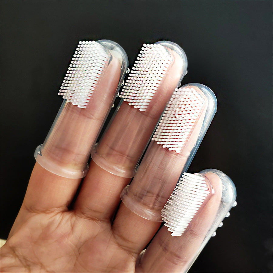 Pet Dental Care Set Soft Silicone Biodegradable Dog and Cat Toothbrushes