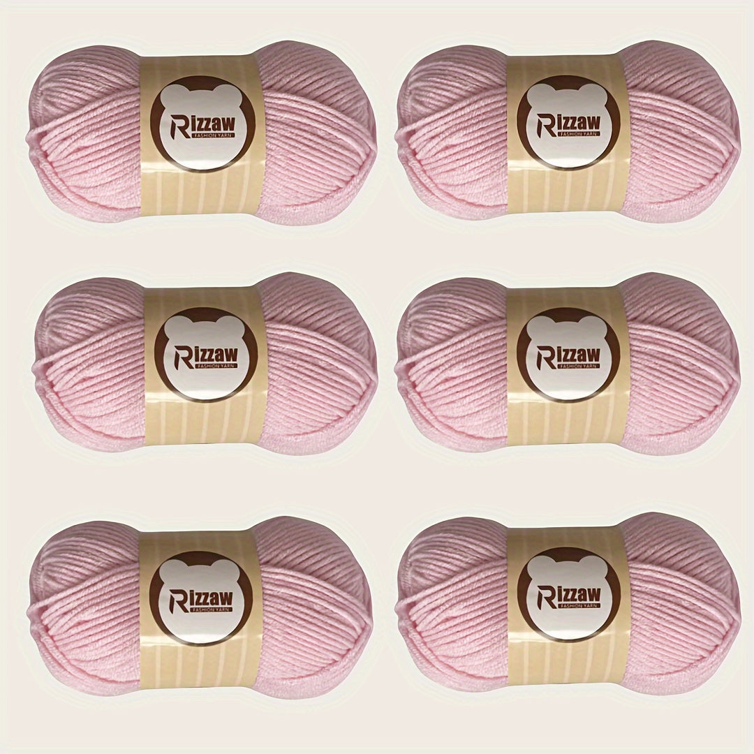 6 Pieces of 50g Soft Acrylic Yarn for Crocheting and Knitting, Assorted Colors