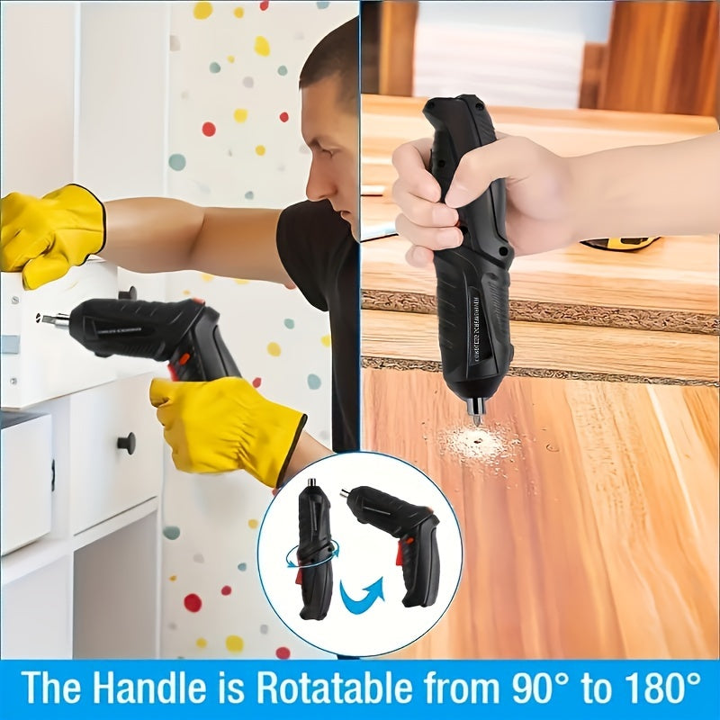 Electric Screwdriver Set with USB Rechargeable Lithium Battery Multi-Head Compatibility Strong Power and Precision