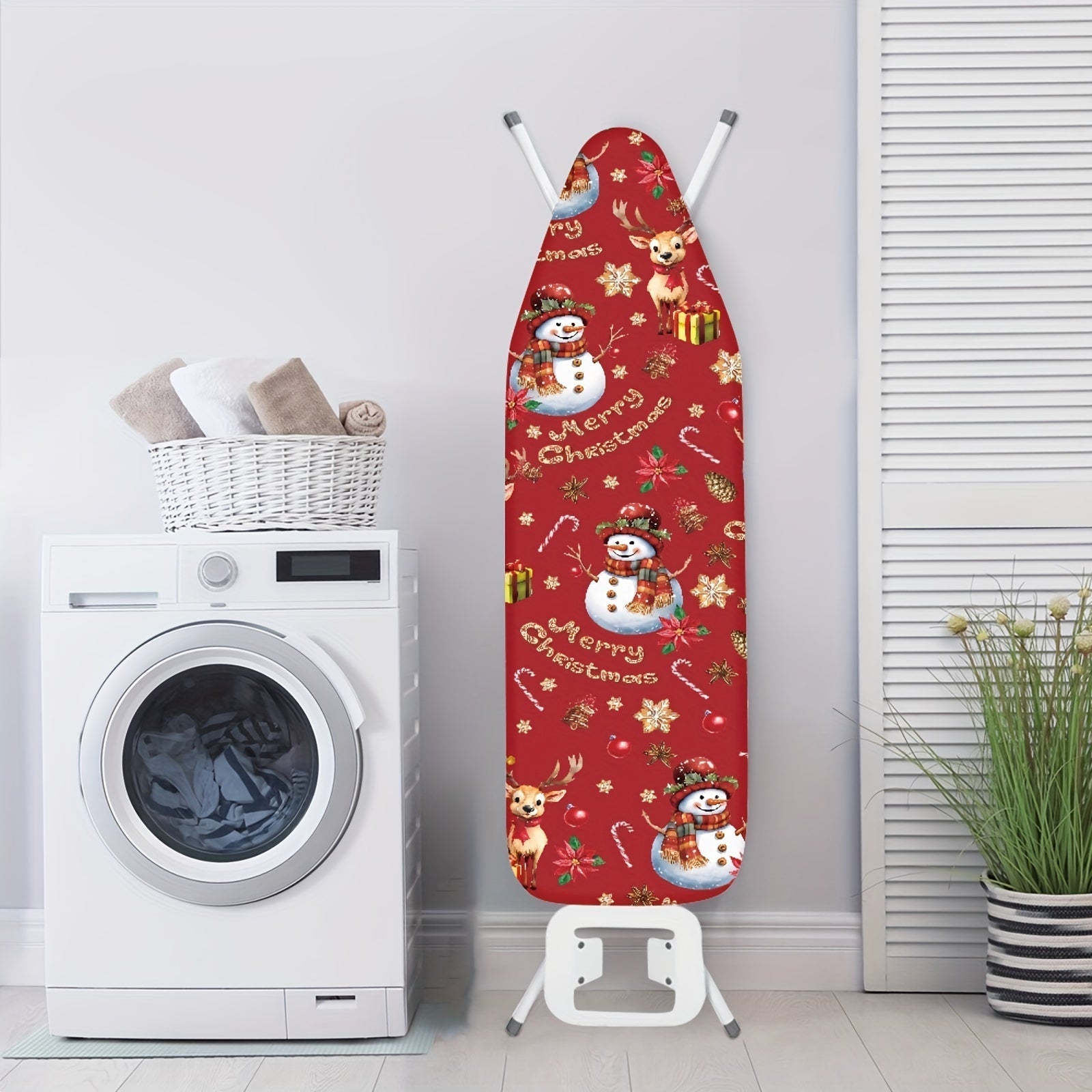 Christmas Themed Ironing Board Cover Set with Elastic Fit and Festive Design