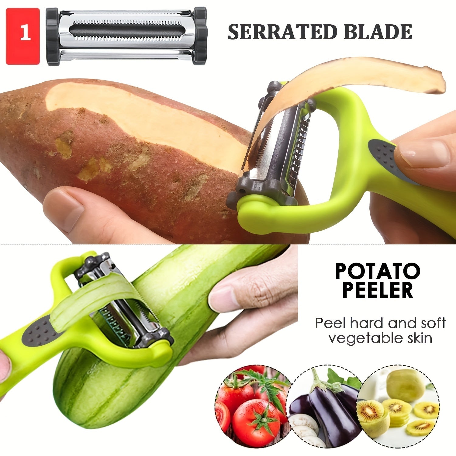 Multi-Functional Kitchen Tool Set Peeler Knife Shredder Plastic Durable
