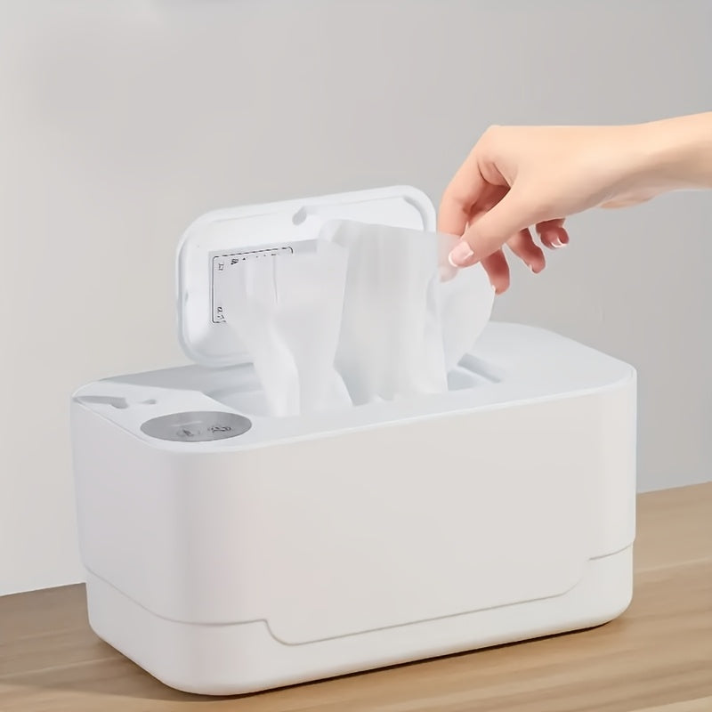 Portable USB Wet Wipe Warmer with Large Capacity Tissue Dispenser for Travel and Home